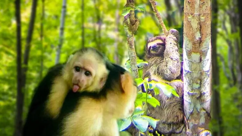Selva de monos y perezosos, en lancha